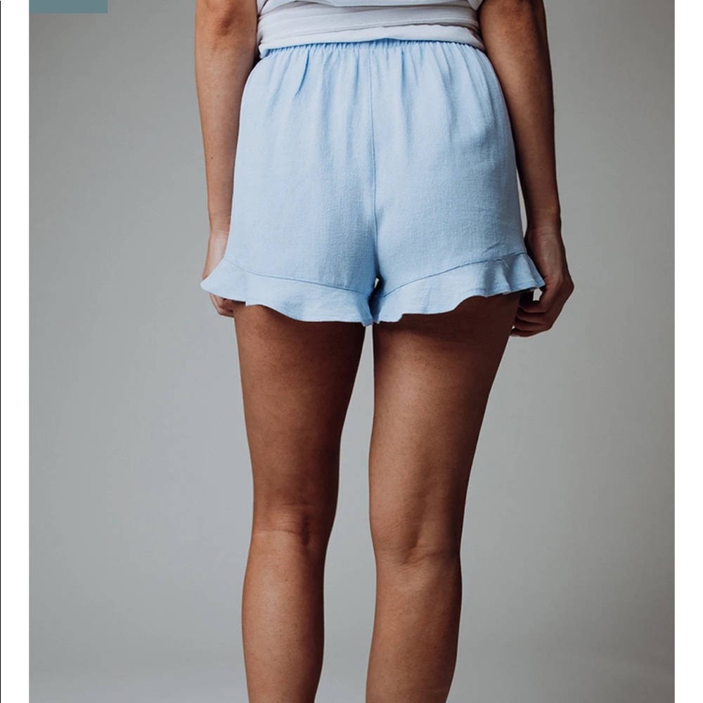 Clad & Cloth Ruffle Trim Shorts - Picture 2 of 6